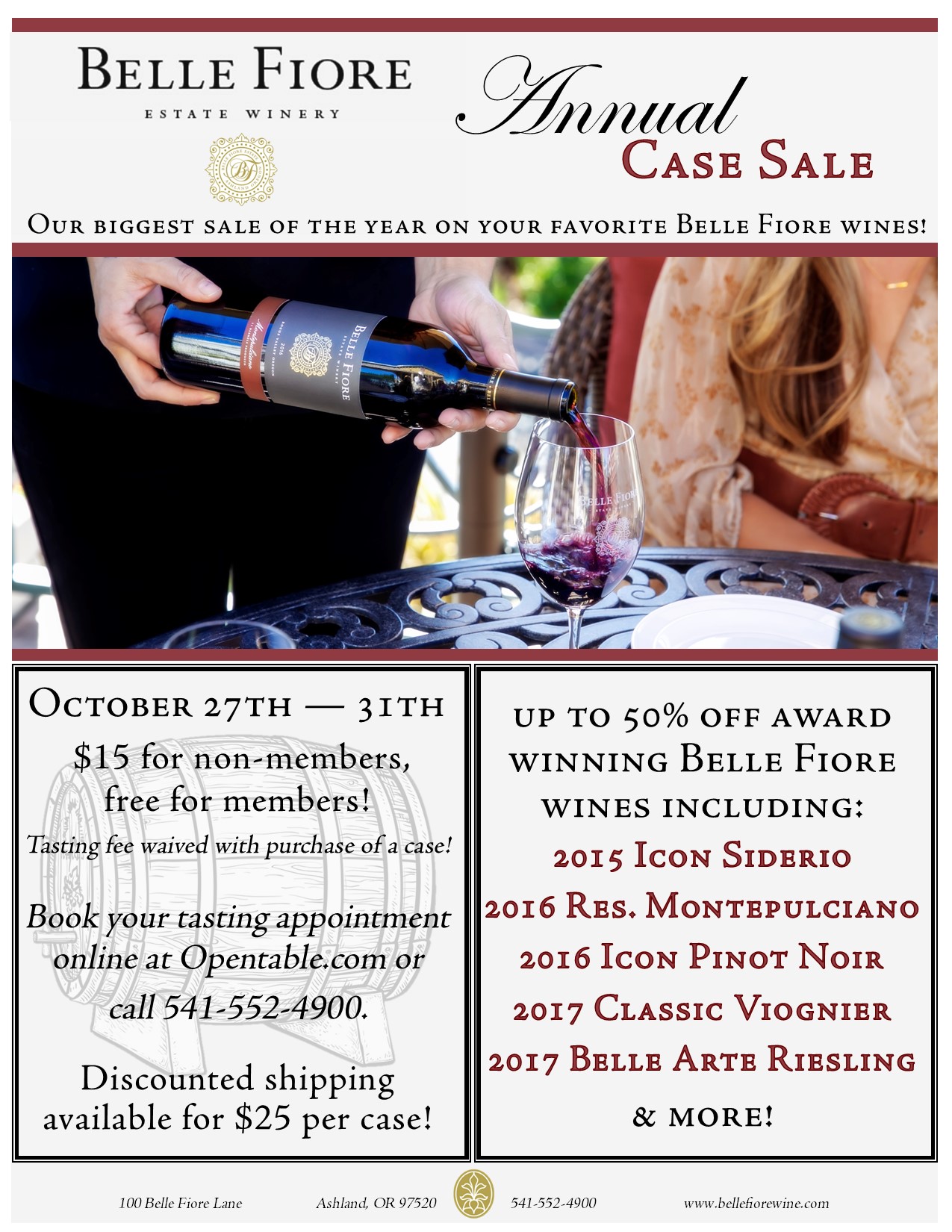Annual Case Sale - Belle Fiore Winery & Vineyard